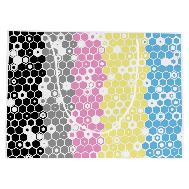 Flag "Funky Geometric Mod Abstrakt Polygender Pril Große Geschenktüte (Rückseite)