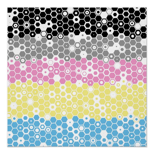 Flag "Funky Geometric Mod Abstrakt Polygender Pril Poster (Vorderseite)
