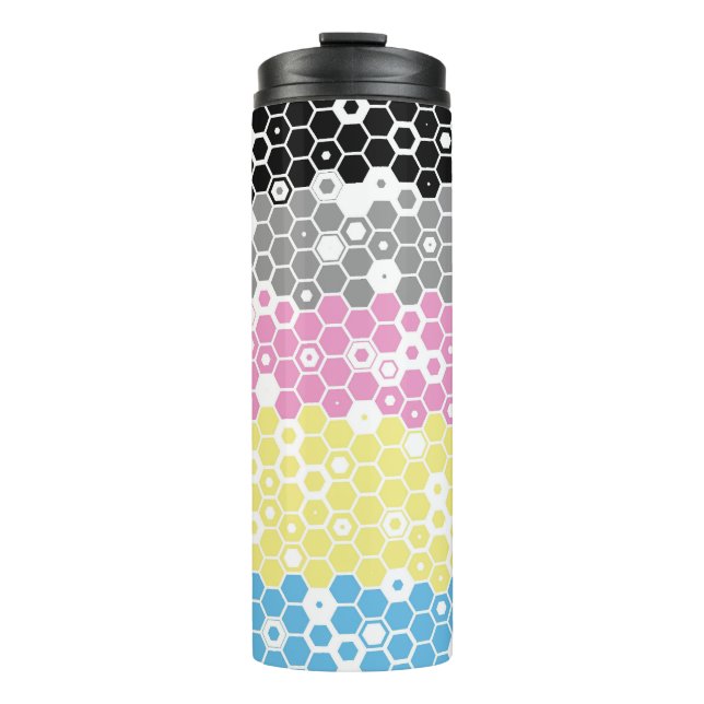 Flag "Funky Geometric Mod Abstrakt Polygender Pril Thermosbecher (Vorderseite)