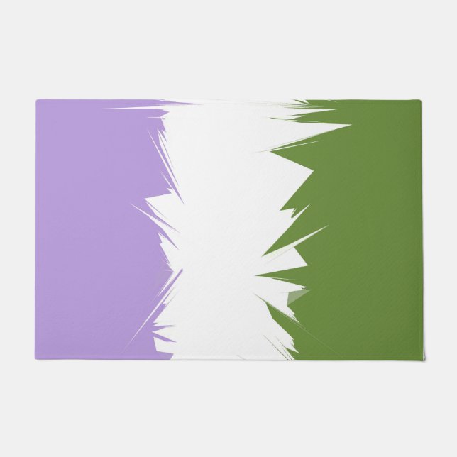 Flag Funky Spiky ZigZag Abstrakt Genderqueer Pride Fußmatte (Vorderseite)