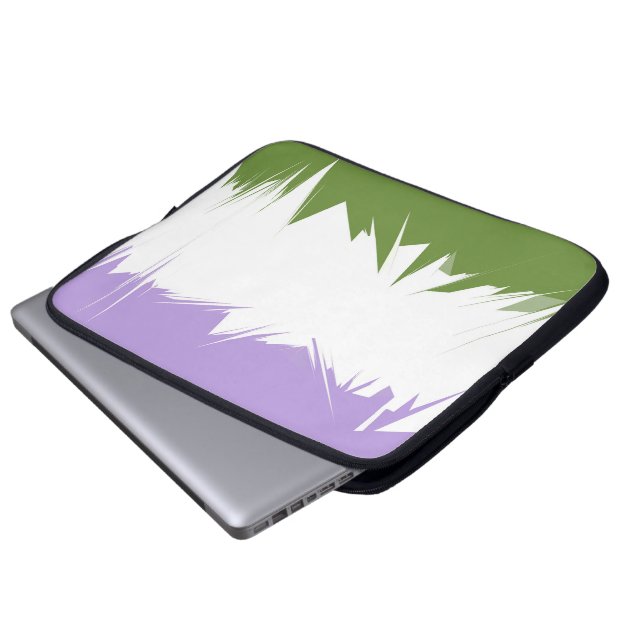 Flag Funky Spiky ZigZag Abstrakt Genderqueer Pride Laptopschutzhülle (Vorne Knopf)