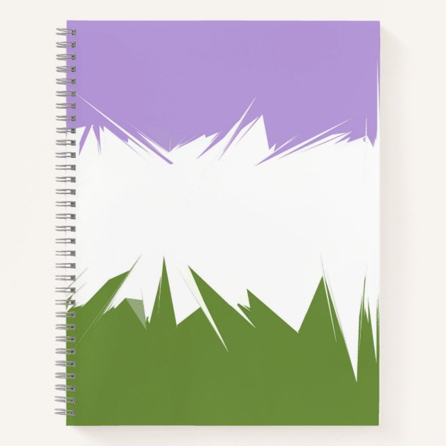Flag Funky Spiky ZigZag Abstrakt Genderqueer Pride Notizbuch (Vorderseite)