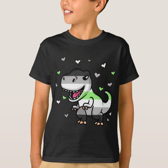 Flag Funny Dinosaur Agender Flag der Agender T-Shirt (Vorderseite)