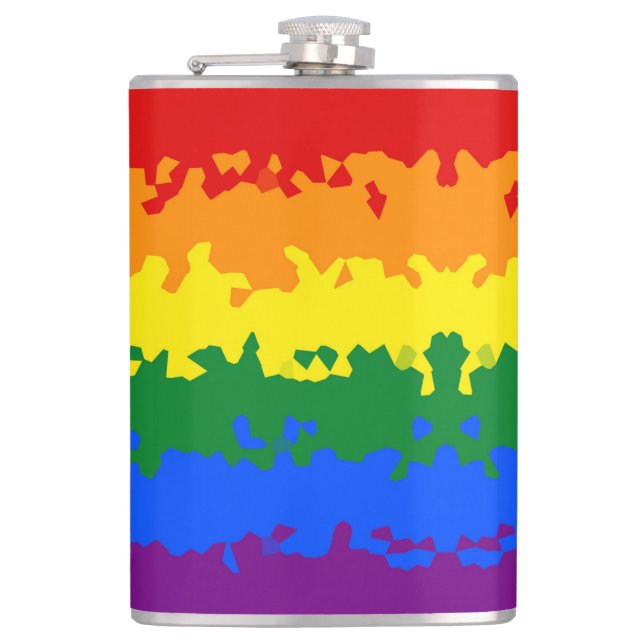 Flag für abstrakten Gay Pride Flachmann (Vorderseite)