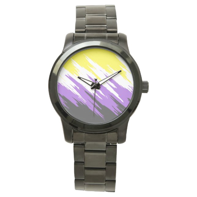 Flag für abstrakten nicht binären Prix Armbanduhr (Vorderseite)