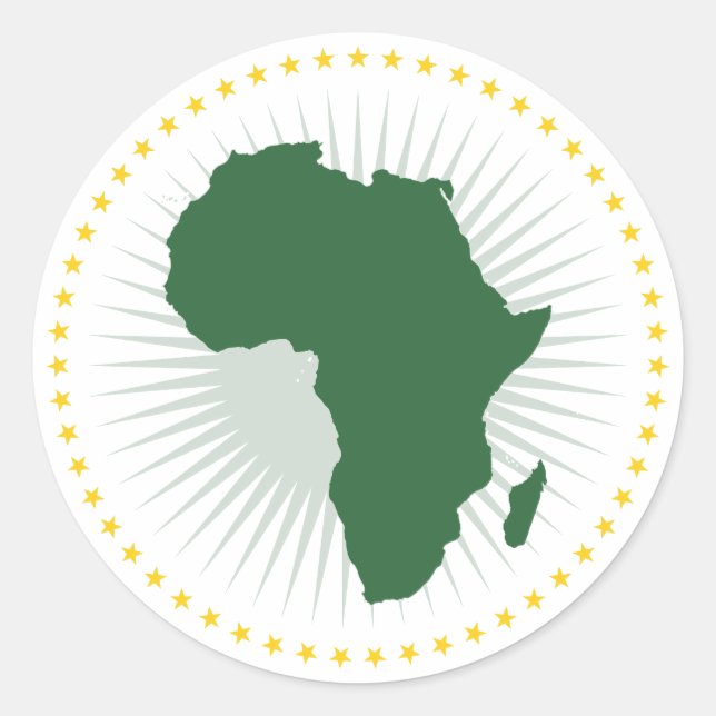 Flag für afrikanische Gewerkschaft Runder Aufkleber (Vorderseite)