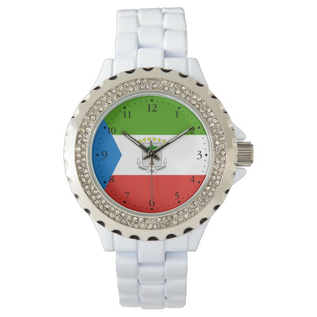 Flag für äquatoriale Guinea Armbanduhr (Vorderseite)