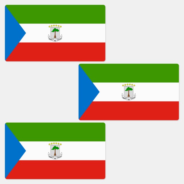 Flag für äquatoriale Guinea Etiketten (Gruppe)