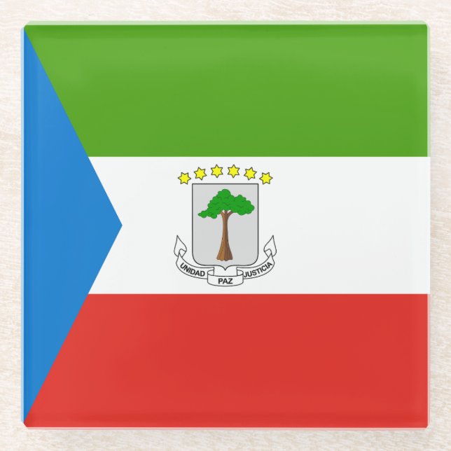 Flag für äquatoriale Guinea Glasuntersetzer (Vorderseite)