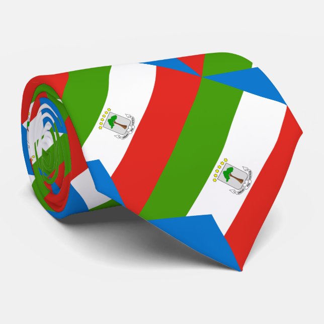 Flag für äquatoriale Guinea Krawatte (Gerollt)