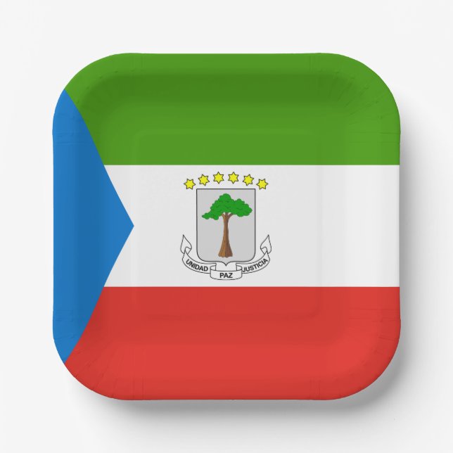 Flag für äquatoriale Guinea Pappteller (Vorderseite)