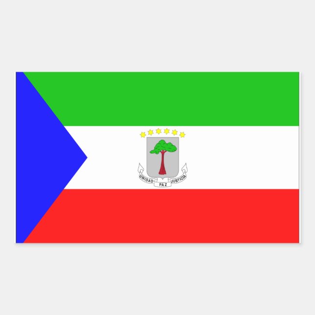 Flag für äquatoriale Guinea Rechteckiger Aufkleber (Vorderseite)