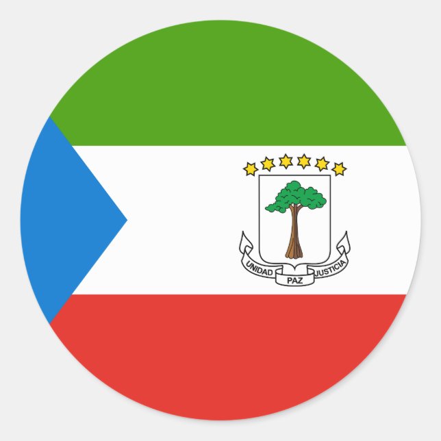 Flag für äquatoriale Guinea Runder Aufkleber (Vorderseite)