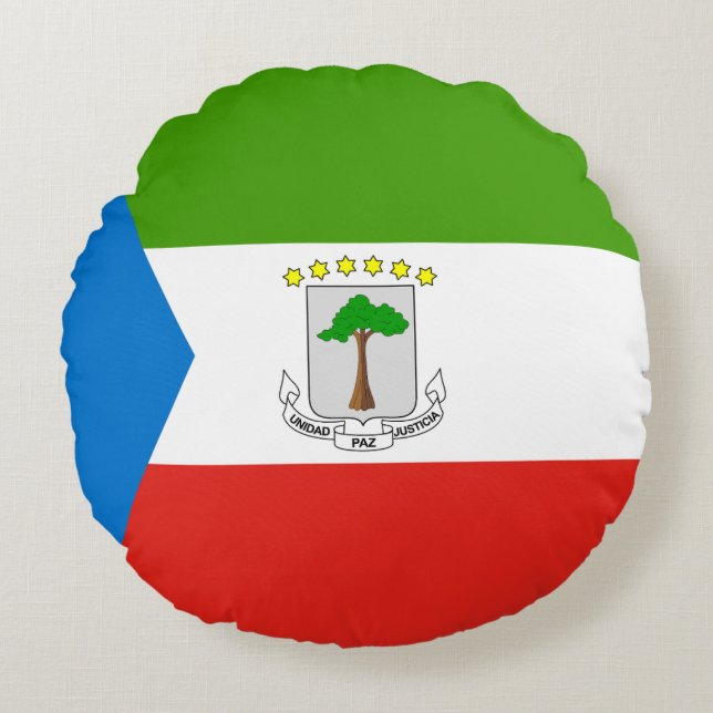 Flag für äquatoriale Guinea Rundes Kissen (Vorderseite)