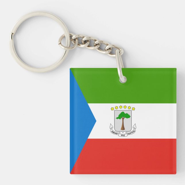 Flag für äquatoriale Guinea Schlüsselanhänger (Vorderseite)