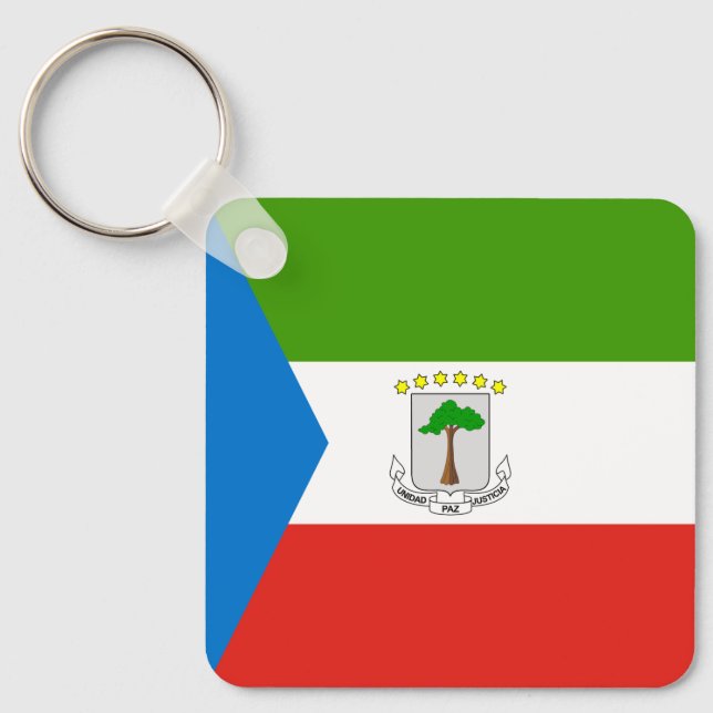 Flag für äquatoriale Guinea Schlüsselanhänger (Vorderseite)