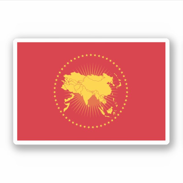 Flag für asiatische Gewerkschaft Aufkleber (Vorderseite)