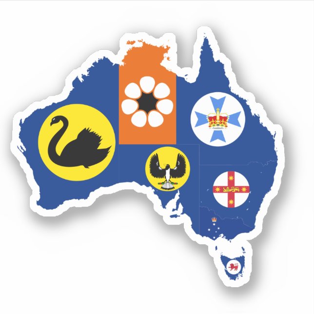 Flag für australische Staaten Aufkleber (Vorderseite)
