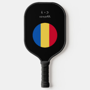 Flag für benutzerdefinierte Meldung Rumänien Pickleball Schläger