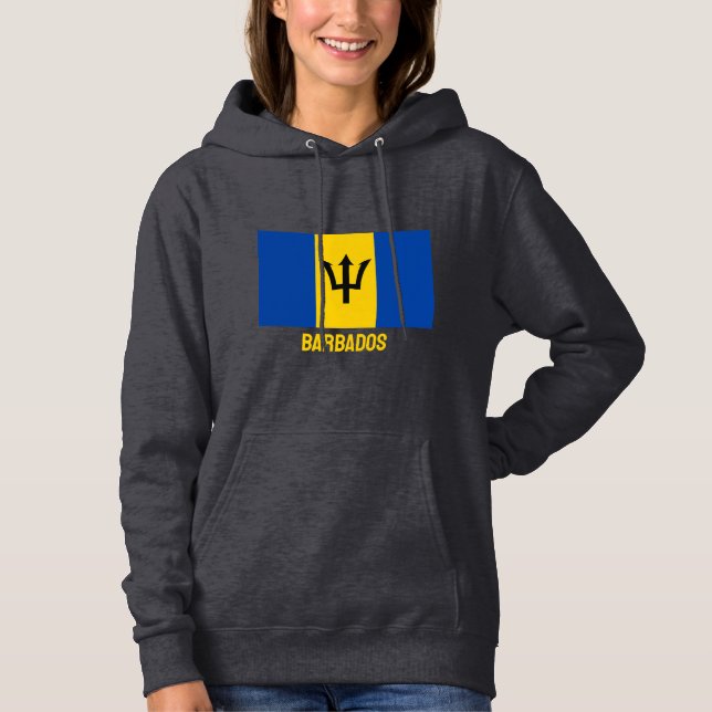 Flag für benutzerdefinierte Text-Barbados Hoodie (Vorderseite)