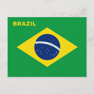 Flag für benutzerdefinierten Text in Brasilien Postkarte