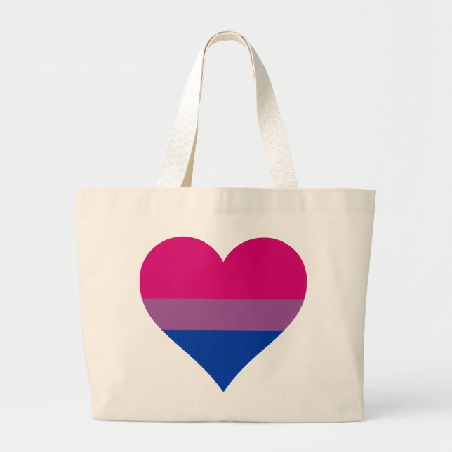 Flag für Bisexual-Herz-LGBTQ Jumbo Stoffbeutel (Vorne)