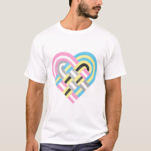 Flag für das Herz Polygender Rosa Gelb Blau T-Shirt