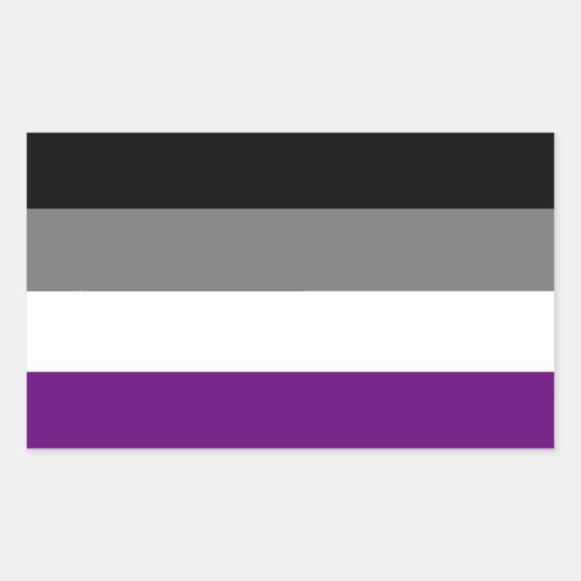 Flag für den asexuellen Stolz [ As | Demi | Grau ] Rechteckiger Aufkleber (Vorderseite)