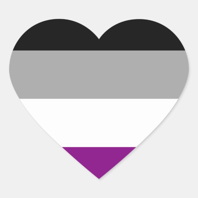 Flag für den asexuellen Stolz Herz-Aufkleber (Vorderseite)