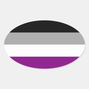 Flag für den asexuellen Stolz Ovaler Aufkleber