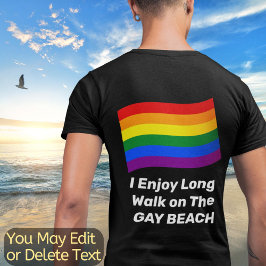 Flag für den Gay Pride "Gay Custom Text Rainbow Fl T-Shirt