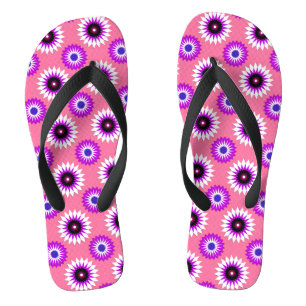 Flag für den Geschlechtsfluss/rosa Blume Flip Flops