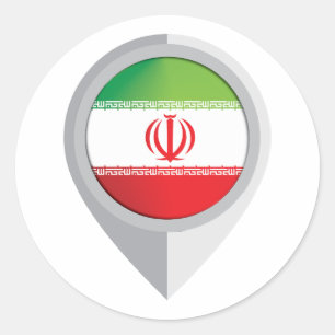 Flag für den Standort des Buttons Iran Runder Aufkleber