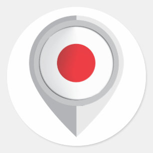 Flag für den Standort des Buttons Japan Runder Aufkleber