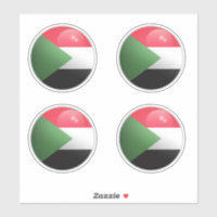 Flag für den Sudan Glossy Circle