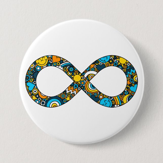 Flag für den unendlichen Neurodiversen Doodle AroA Button (Vorderseite)