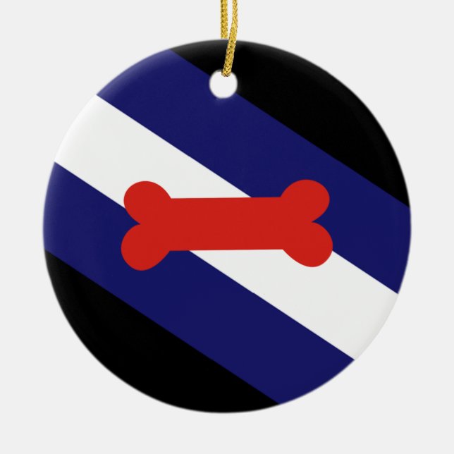 Flag für den Welpenspielstand Keramik Ornament (Vorne)