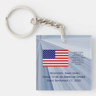 Flag für die amerikanische Staatsbürgerschaft mit  Schlüsselanhänger