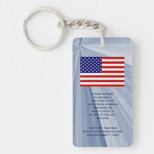 Flag für die amerikanische Staatsbürgerschaft mit  Schlüsselanhänger
