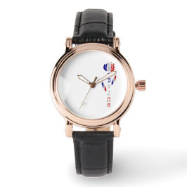 Flag für die französische Rose Armbanduhr