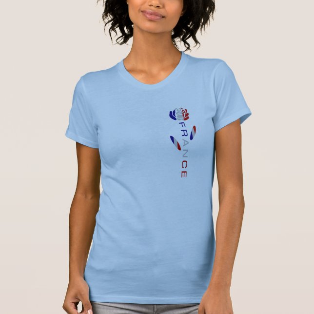 Flag für die französische Rose T-Shirt (Vorderseite)