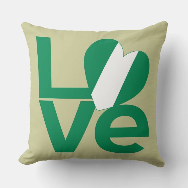 Flag für die grüne LIEBE Nigerias Kissen (Vorderseite)