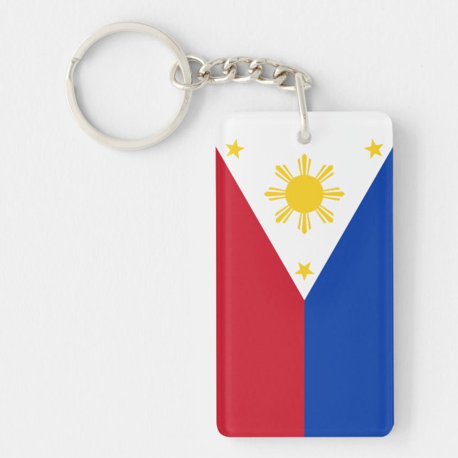 Flag für die Philippinen personalisieren Schlüsselanhänger (Vorderseite)
