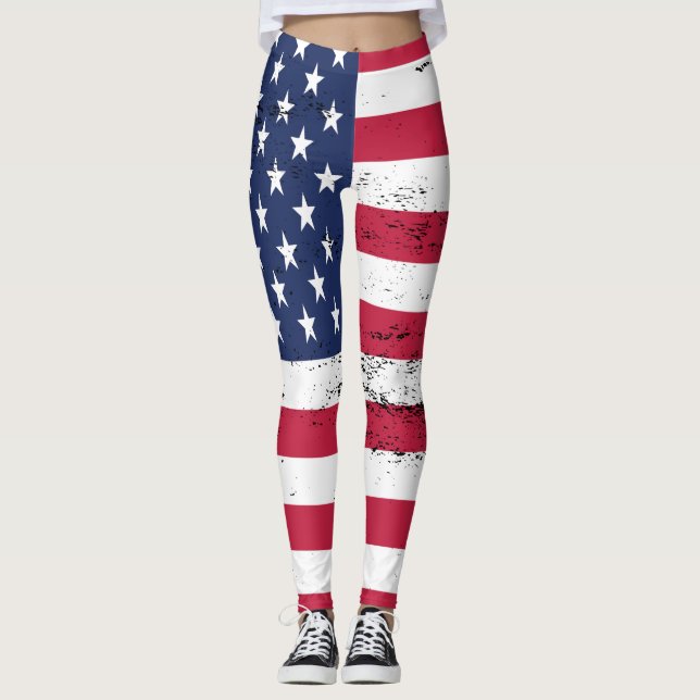 Flag für die Staaten - Stars-Streifen Leggings (Vorderseite)