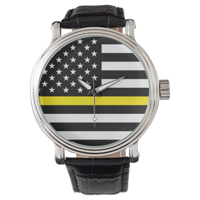 Flag für dünne gelbe Linie Armbanduhr (Vorderseite)