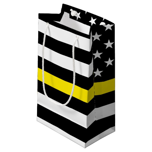 Flag für dünne gelbe Linie Kleine Geschenktüte (Vorderseite Schrägansicht)
