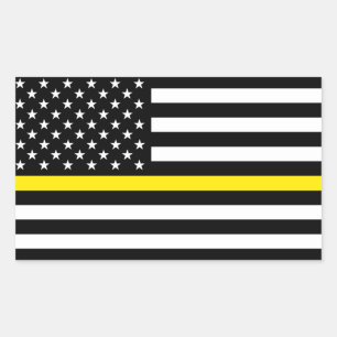 Flag für dünne gelbe Linie Rechteckiger Aufkleber