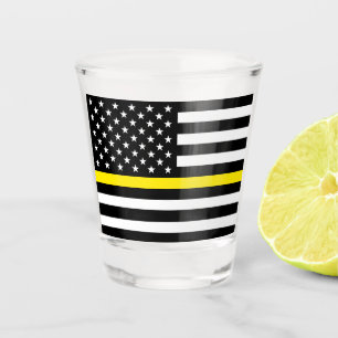 Flag für dünne gelbe Linie Schnapsglas