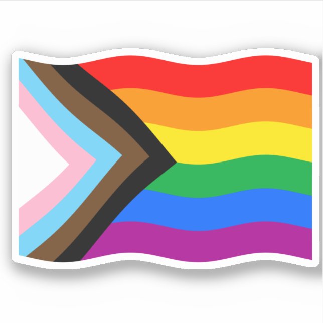 Flag für Fortschritt beim Wellenreiten Aufkleber (Vorderseite)
