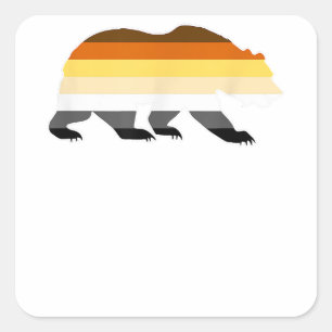 Flag für Gay Bear-Logo Quadratischer Aufkleber